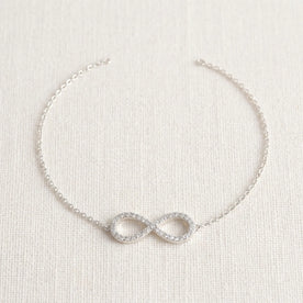 Pulsera Infinity de circonita cúbica con extensor de 17+2 cm