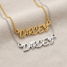 Necklace Darcey Name Necklace HBD: Both finishes