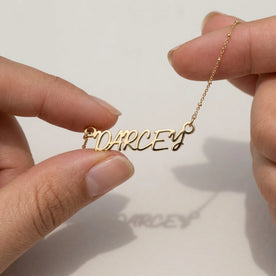 Necklace Darcey Name Necklace HBD: Held, for scale