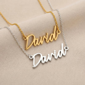Collana con nome David | Oro 18 carati, argento e vermeil | Pronta per la spedizione