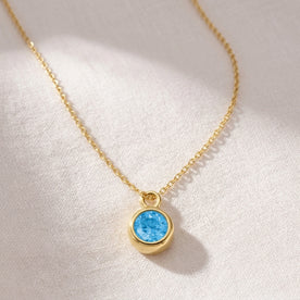 Collier Pierre de Naissance de Décembre | Zircon bleu, Or et Argent