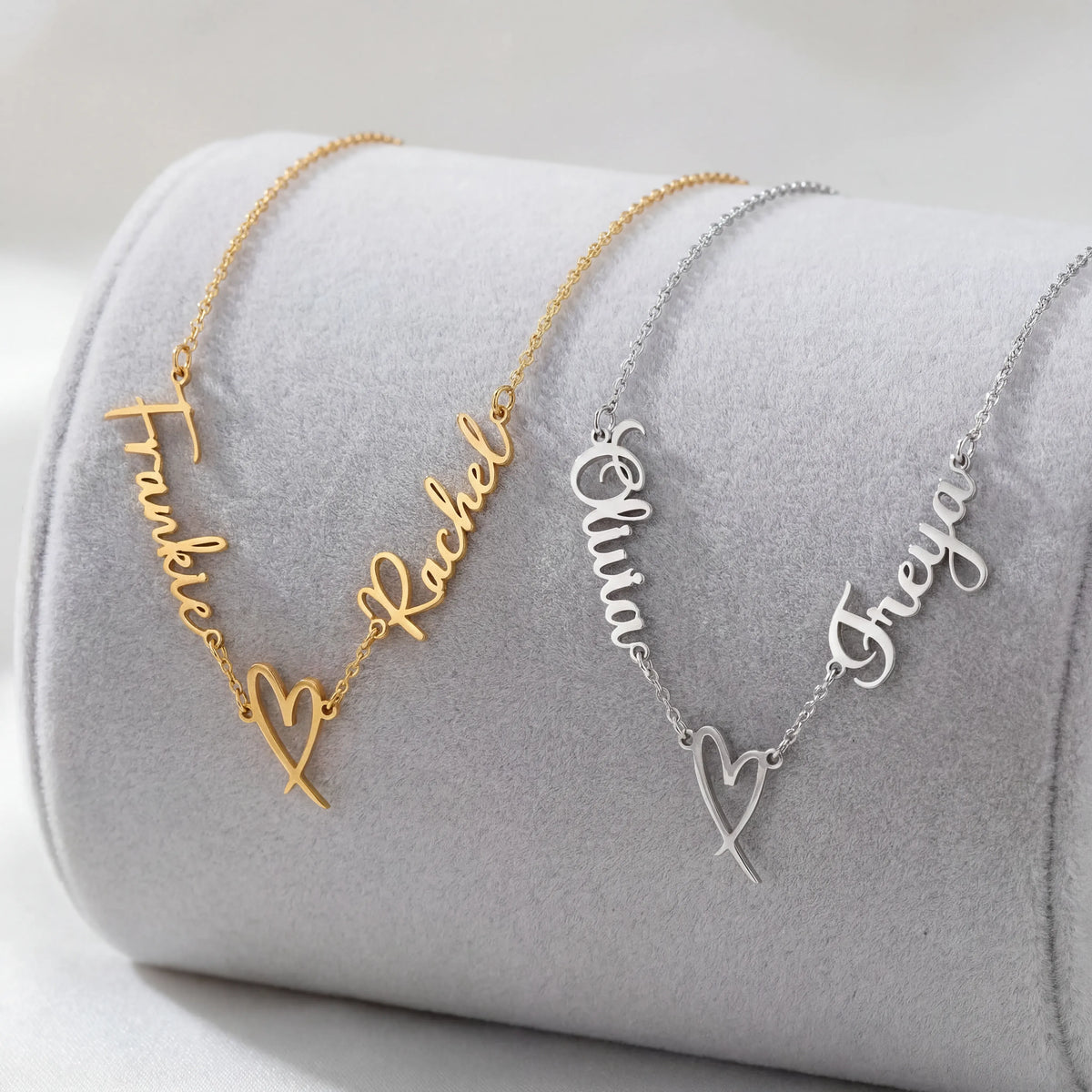 Colar com pendente coração personalizado com dois nomes | HBD Joias