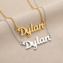 Collana con nome Dylan | Oro 18 carati, argento e vermeil | Pronta per la spedizione