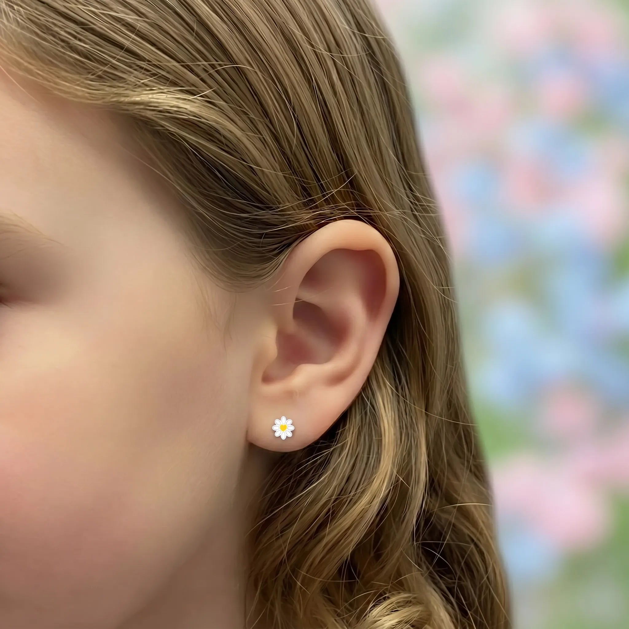 Boucles d'oreilles marguerite pour enfants