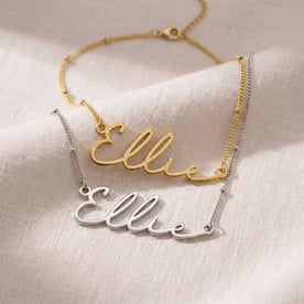Necklace Ellie Name Necklace HBD: Both finishes