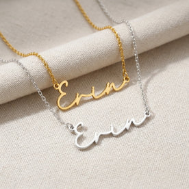 Necklace Erin Name Necklace HBD: Both finishes