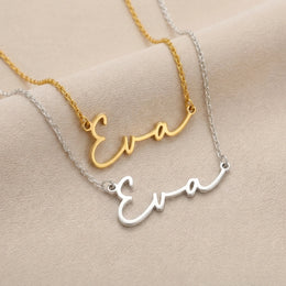 Collier prénom Eva | Or 18 carats, argent et vermeil | Prêt à être expédié