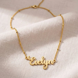 Evelyn Namenskette | 18 Karat Gold, Silber & Vermeil | Sofort versandfertig