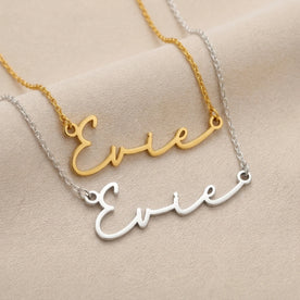 Necklace Evie Name Necklace HBD: Both finishes