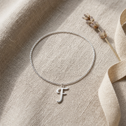 F-Armband | Anhänger mit Anfangsbuchstabe F, Gold & Silber