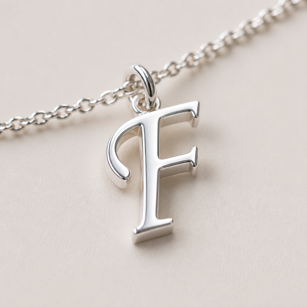 F-Armband | Anhänger mit Anfangsbuchstabe F, Gold & Silber