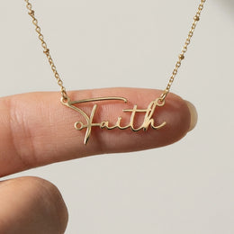 Collar con nombre Faith | Oro de 18 quilates, plata y vermeil | Listo para enviar