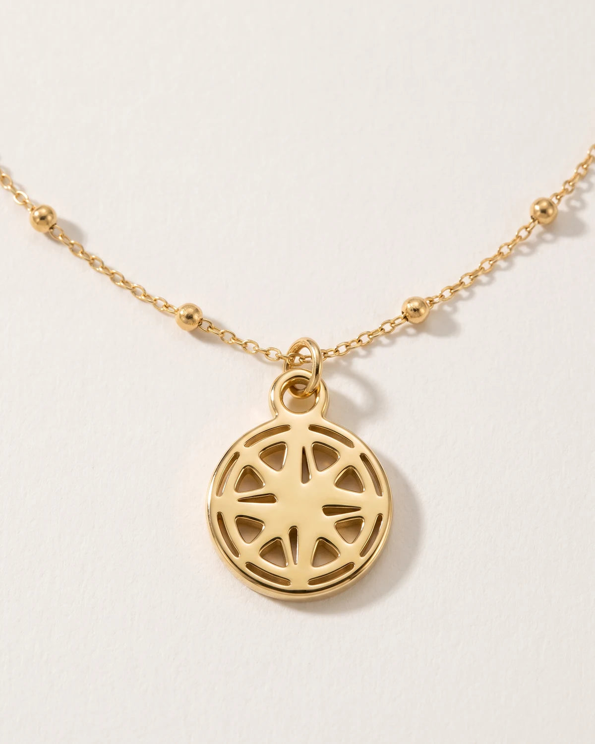 Free gift Compass Charm in gold on a satellite chain