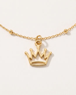 Collier et bracelet à breloque couronne