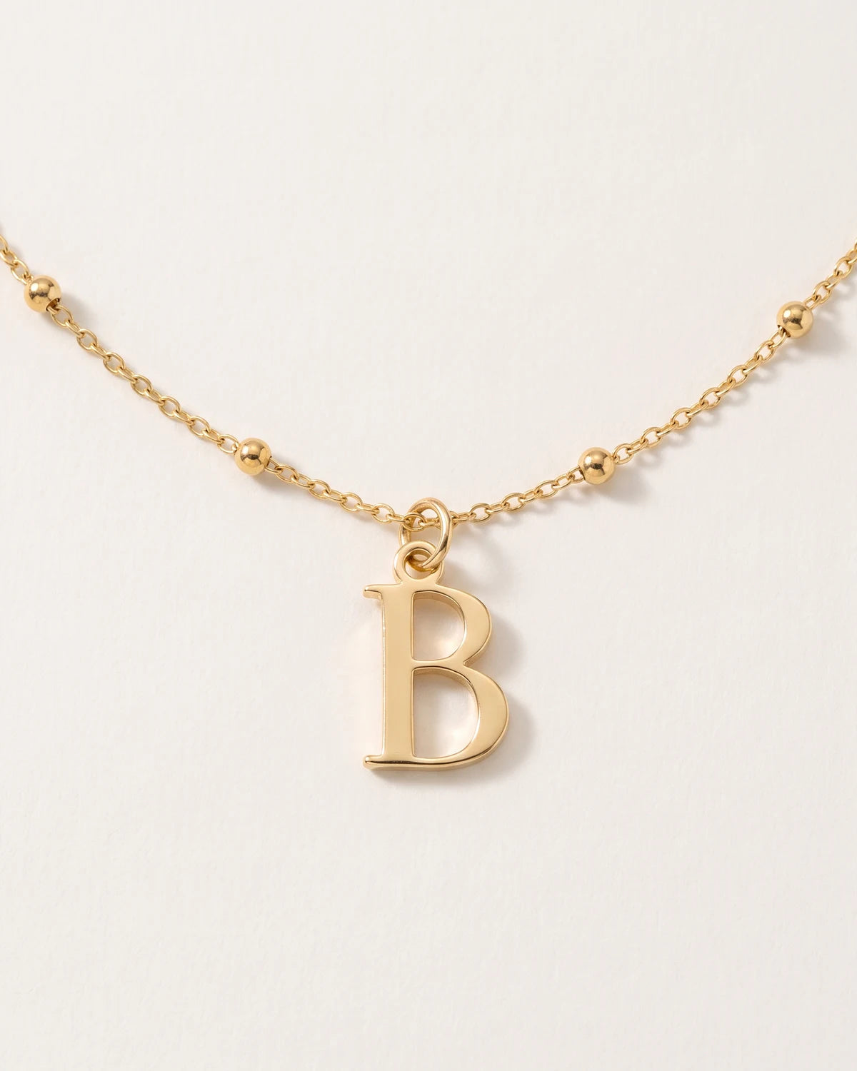 Bracelet B | Breloque initiale et lettre B, or et argent