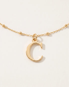 Free gift Letter C in gold on a satellite chain