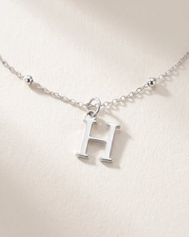 Free gift Letter H in silver on a satellite chain