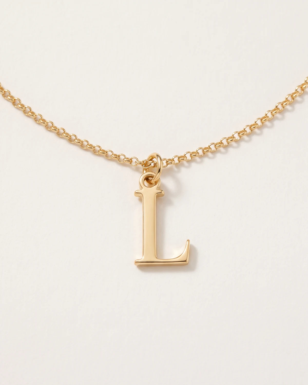 Free gift Letter L in gold on a belcher chain