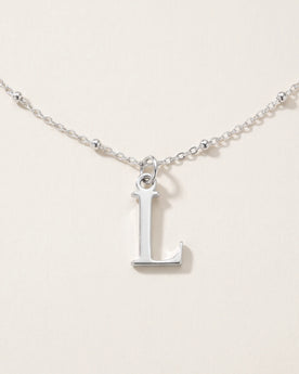 Free gift Letter L in silver on a satellite chain