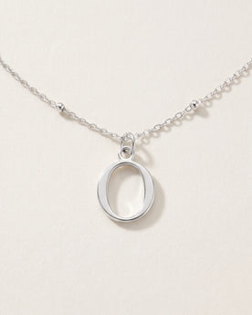 Free gift Letter O in silver on a satellite chain