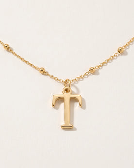Free gift Letter T in gold on a satellite chain