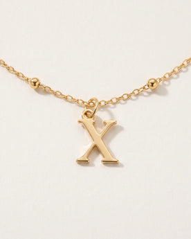 Collar X | Colgante con inicial y letra X, oro y plata