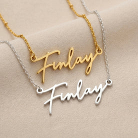 Necklace Finlay Name Necklace HBD: Both finishes