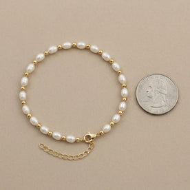 Bracciale di perle d'acqua dolce in argento o oro – Elegante bracciale da donna con perle e perle