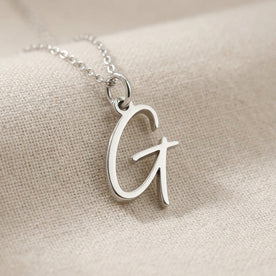 G-ketting | Hanger met initiaal en letter G, goud en zilver