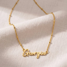 Namenskette „Georgia“ | 18 Karat Gold, Silber & Vermeil | Sofort versandfertig