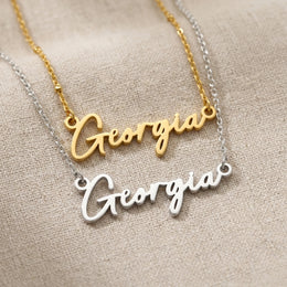 Namenskette „Georgia“ | 18 Karat Gold, Silber & Vermeil | Sofort versandfertig