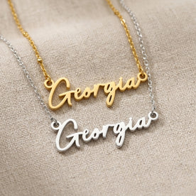 Namenskette „Georgia“ | 18 Karat Gold, Silber & Vermeil | Sofort versandfertig