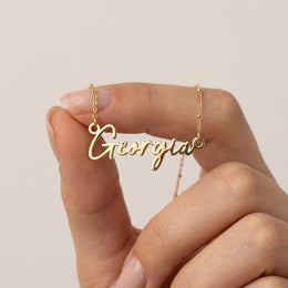 Namenskette „Georgia“ | 18 Karat Gold, Silber & Vermeil | Sofort versandfertig