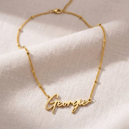 Georgie Namenskette | 18 Karat Gold, Silber & Vermeil | Sofort versandfertig