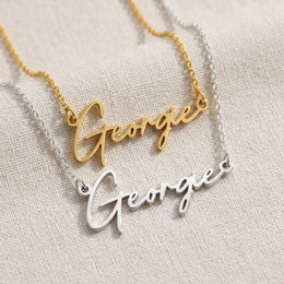 Georgie Namenskette | 18 Karat Gold, Silber & Vermeil | Sofort versandfertig