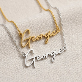 Georgie Namenskette | 18 Karat Gold, Silber & Vermeil | Sofort versandfertig