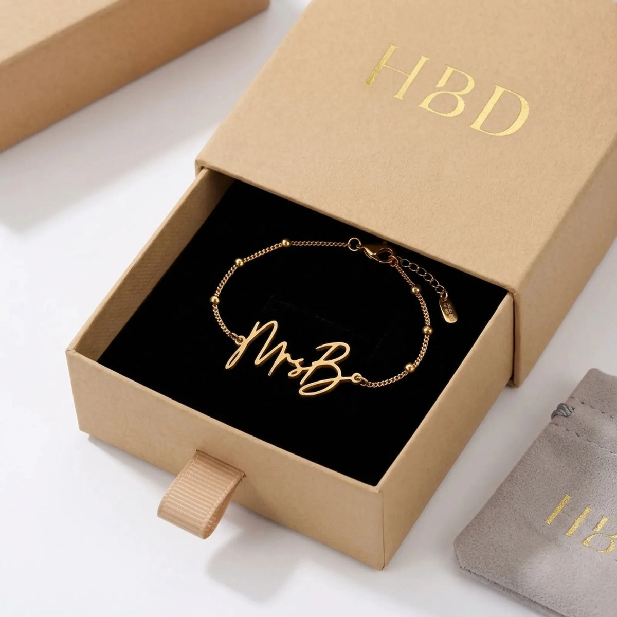 Personalisiertes Armband mit dem Namen Ihrer Frau – Gold oder Silber, personalisierter Brautschmuck