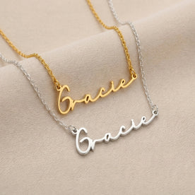 Necklace Gracie Name Necklace HBD: Both finishes
