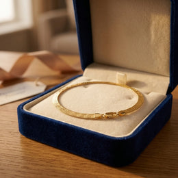 Griechisches Mäander-Armband im Fischgrätmuster in Silber oder Gold – 18,5 cm
