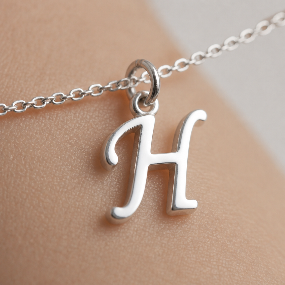 Armband met de letter H | Bedel met initiaal en letter H, goud en zilver