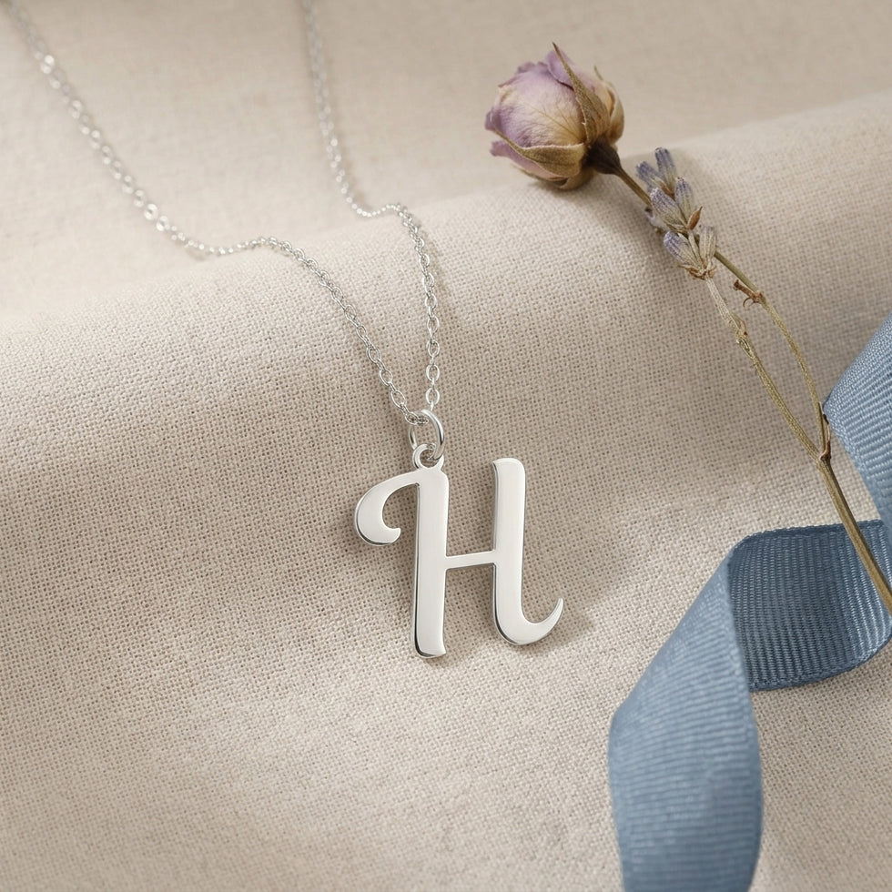 H-Halskette | Anhänger mit Anfangsbuchstaben H, Gold & Silber