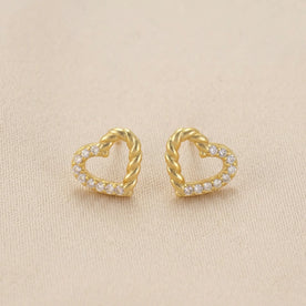Half Twist Open Heart Stud Earrings — Studs Flatlay