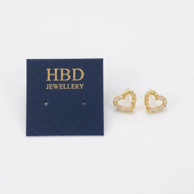 Half Twist Open Heart Stud Earrings — Packaging Flatlay