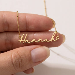 Collier prénom Hannah | Or 18 carats, argent et vermeil | Prêt à être expédié