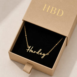 Collier prénom Harley | Or 18 carats, argent et vermeil | Prêt à être expédié