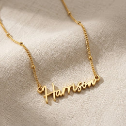 Harrison Namnhalsband | 18 karat guld, silver och vermeil | Klar för leverans