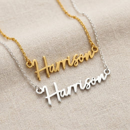Harrison Namnhalsband | 18 karat guld, silver och vermeil | Klar för leverans
