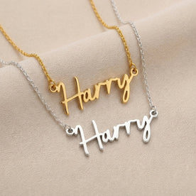 Collier prénom Harry | Or 18 carats, argent et vermeil | Prêt à être expédié