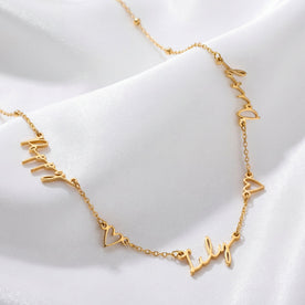 HBD Necklace Triple Name Necklace With Two Hearts 1211288331 - Sienna font