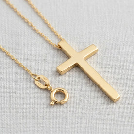 Collana con croce orizzontale in oro o argento – Ciondolo moderno a croce laterale